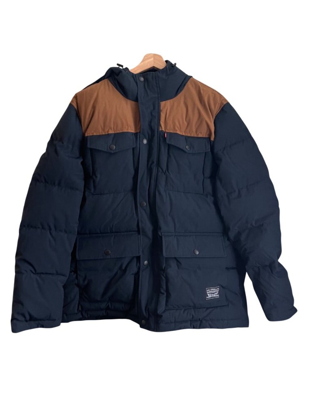 Levi Strauss & Co Mens Puffer Jacket Size XL Navy Hooded Utility Gorpcore Winter
